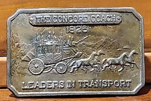 THE CONCORD COACH LEDERS IN TRANSPORT DILIGENCIA HEBILLA DE CINTURÓN VINTAGE AÑOS 70 - Imagen 1 de 5