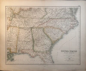 1854 The United States Of North America Original Map, Georgia, Florida, Virginia - Picture 1 of 2