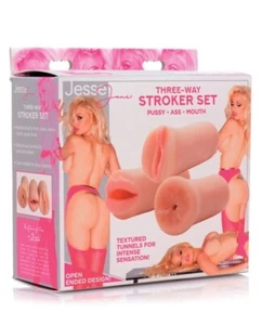 XR Brands Jesse Jane Three Way Pussy Ass and Mouth Stroker Set, New - Picture 1 of 5