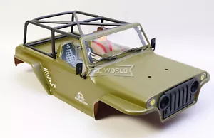 RC 1/8 Truck Body MARKSMAN Body Shell -GREEN- *PAINTED DRIVER* 367mm - Picture 1 of 11