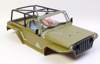 RC 1/8 Truck Body MARKSMAN Body Shell -GREEN- *PAINTED DRIVER* 367mm - Image 1 of 4
