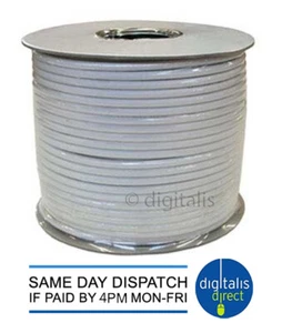 50m White RG6 Satellite Freesat Digital TV Aerial Coax Cable Coaxial Lead 75ohm - Picture 1 of 3