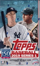 2019 Topps Baseball sealed hobby box 24 packs 14 MLB cards 1 hit 1 silver pack 