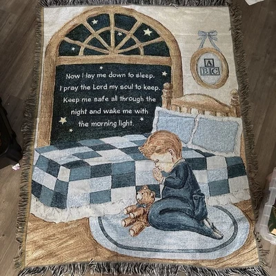 Colecciones ETC.  Manta tapiz 41x54 "Now I Lay Me Down To Sleep" Foto 1 de 2