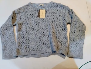 Damen Pullover Pulli U-Boot-Ausschnitt Lochmuster SMALL - Universalfaden - Bild 1 von 3