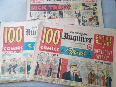 Seção Sunday Comics - Philadelphia Inquirer TRÊS seções 1944-1945 Segunda Guerra Mundial - Imagem 1 de 4