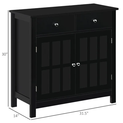 HOMCOM Aparador Armario Buffet, Armario de Almacenamiento para Servir Negro 31.5"x14"x30" Foto 1 de 4