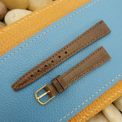 Pulseira de relógio Hadley Roma couro marrom 13 mm não usada nos vintage - Imagem 1 de 4