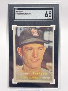 1957 TOPPS #196 LARRY JACKSON - SGC 6 - Picture 1 of 2