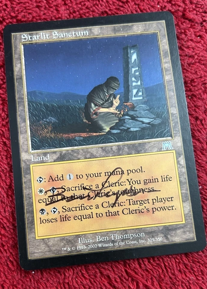 Onslaught   MTG  Starlit Sanctum  Ben Thompson Signed Cleric land - Image 1 of 2