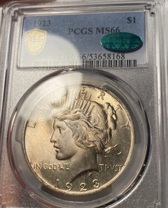 1923 P Peace Silver Dollar PCGS MS66 CAC - Picture 1 of 5