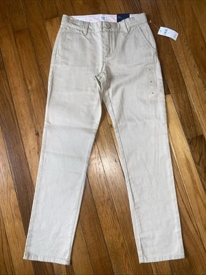 Nuevo con etiquetas Gap Niños Clásico Caqui Chino Uniforme Escolar Cintura Ajustable Pantalones Relajados 8 Foto 1 de 4