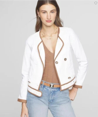 Белый дом черный рынок куртка женщин sz 4 белый с покрытием 570363072 $185 дамы - Изображение 1 из 4