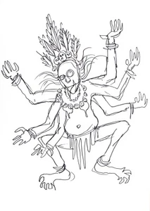 Kali Original Ink In Paper Drawing - Picture 1 of 3