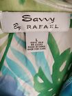 Savvy By Rafael  100 % Slik Tropical Colorful Button Up Blouse 22in Arm Pit To A
