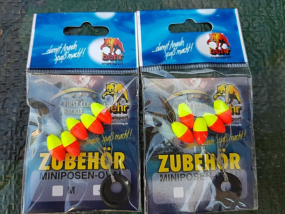 BEHR 10 Pilotkugeln Miniposen Forellen Sbirolino Bissanzeiger Fliegenfischen Oval