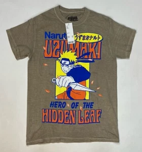 Naruto Shippuden Uzumaki Anime Graphic T-shirt Men Small Brown NWT - Picture 1 of 8