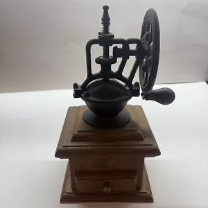 Vintage Holz und Eisen manuelle Kaffeemühle ohne Maschine Name Schublade - Bild 1 von 10