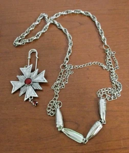Lote de 2 COLLARES Y MEDALLAS DE PLATA Steam Punk Accesorios de Halloween - Imagen 1 de 3