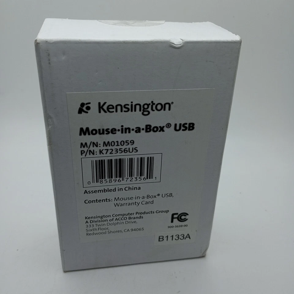 #AJ) Kensington Mouse-in-a-Box K72356US Optical Mice - Image 1 of 1