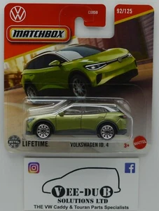 Matchbox Volkswagen ID4 ID.4 Green JBR39 Mattel NEW 2025 Short Card EV VW EV4 - Picture 1 of 1