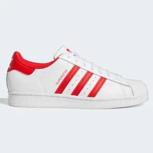 Adidas Cloud weiß lebendig rot Superstar Turnschuhe Schuhe Herren Größe 8 Skater - Bild 1 von 8