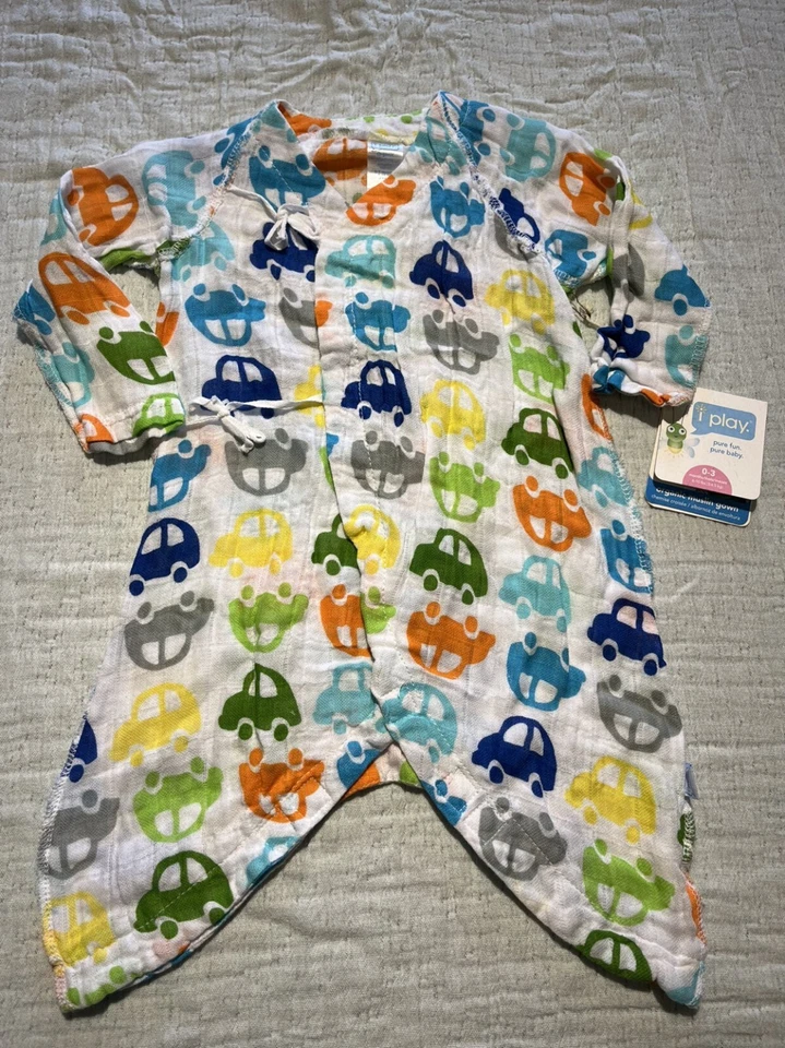 Vestido de muselina orgánico Iplay 0-3 meses nuevo con etiquetas Foto 1 de 4