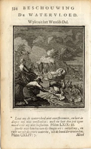 Antique Emblem Print-FLOOD-OF SIN-Luiken-1725 - Picture 1 of 1