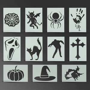 Halloween Stencil Horror Scary Mylar Sheet Painting Wall Art Craft 190 Micron - Picture 1 of 32