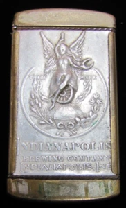 INDIANPOLIS BREWING Co INDIANA Antique Advertising Match Safe Progress Brand - Picture 1 of 19