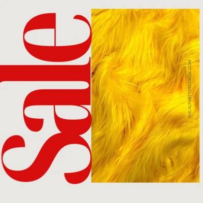 YELLOW - Shaggy Long Pile Faux Fur Fabric By Yard | Faux Fur | High Quality - Image 1 of 2