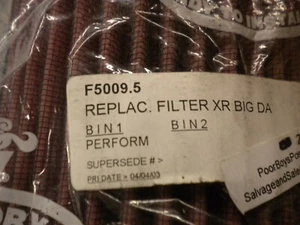 K&N air filter Harley F5009.5 replacement XR - Picture 1 of 3