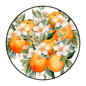 oranges flowers stickers, labels, tags, envelope seals - Picture 1 of 1