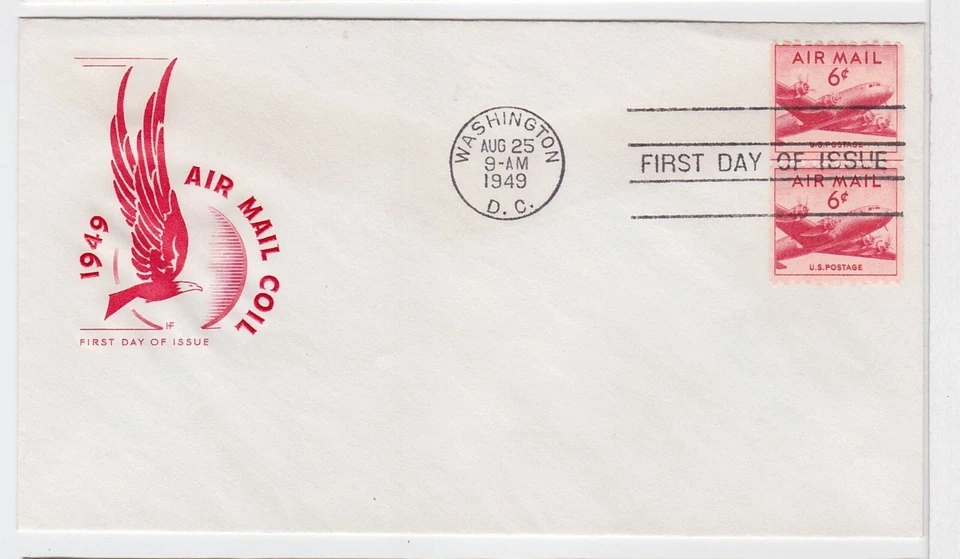 TurtlesTradingPost- 6 Cent Airmail 1949 FDC #C41 Coil Pr House of Farnam Cachet - Image 1 of 1