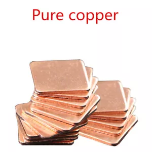 for Laptop GPU CPU VGA 10pcs 15x15x1mm Heatsink Copper Shim Thermal Pads - Picture 1 of 4
