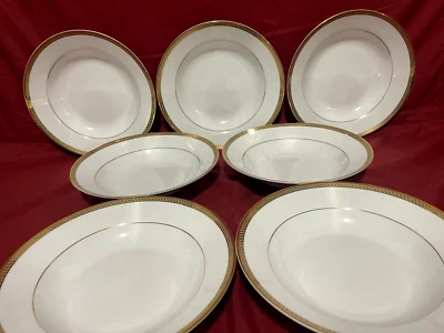 Juego de 7 tazones de pasta/sopa Gorham Warwick Gold 9" Foto 1 de 2