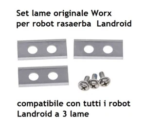 Set lame + viti robot rasaerba WORX per Landroid a 3 lame (tranne WR105SI) - Foto 1 di 1