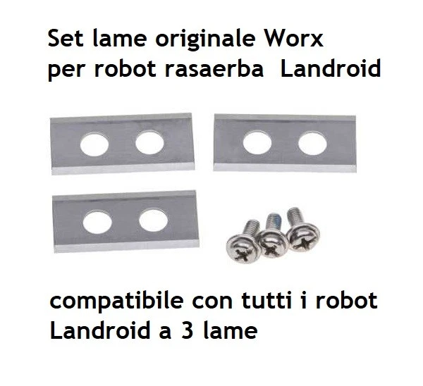 Set lame + viti robot rasaerba WORX per Landroid a 3 lame (tranne WR105SI) - Immagine 1 di 1