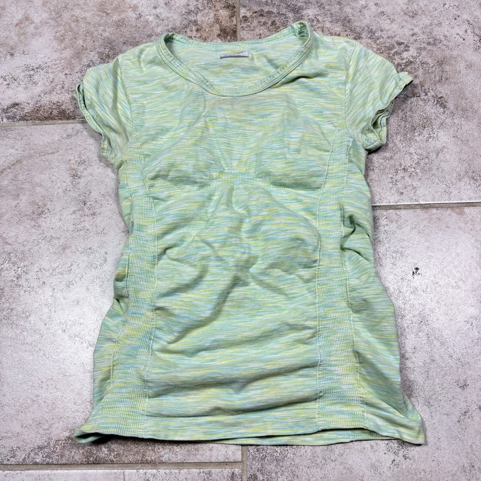 Camisa ATHLETA para mujer pequeña vía rápida acanalada verde elástica gimnasio correr Foto 1 de 4