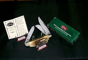 Case XX TB6339 Knife 2001 Peachseed Jigged Bone Handles 3.88" W/Packaging,Papers - Picture 1 of 12