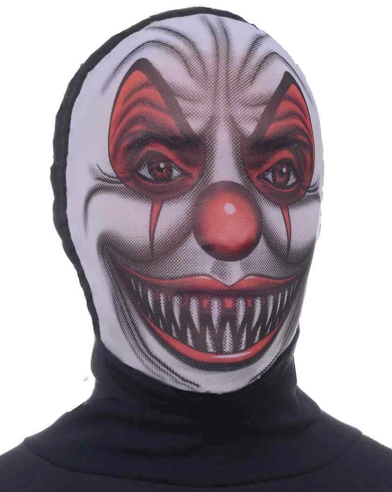 Scary Clown Hooded Mask Killer Disappearing Man Halloween Costume Accessory - Image 1 of 1