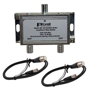 SR-2A Pixel Technologies Sirius XM Radio 2-Way Amplified Antenna Splitter Kit - Picture 1 of 4