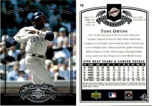 2005 Upper Deck Past Time Pennants TONY GWYNN BASEBALL CARD 76 San Diego Padres