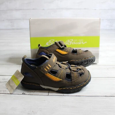 Eddie Bauer Boy's Brown Sandals Size 7 Little Kid Closed Toe Bungee - Image 1 of 4