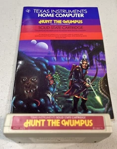 Cartucho de juego y libro Hunt The Wumpus Texas Instruments cartucho de estado sólido - Imagen 1 de 2