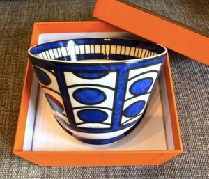 Authentic Hermes Bleus d'Ailleurs Bowl No.2 10.5cm Tableware Blue w/Box New - Picture 1 of 5