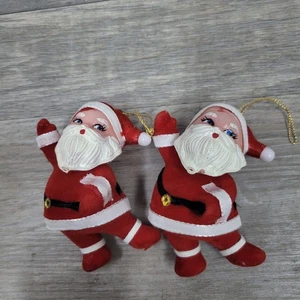 Vintage Weihnachtsmann Blasform beflockt Weihnachtsschmuck - Bild 1 von 3