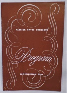 9/1949 NELSON EDDY PATRICK HAYES KONZERTE CONSTITUTION HALL WASHINGTON PROGRAMM - Bild 1 von 1