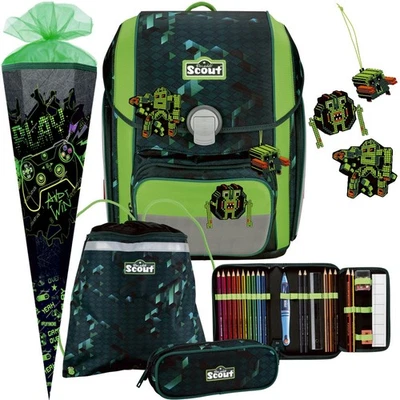 Cubes - Pixel - Scout Genius ® Schulranzen-Set 5tlg. - SCHULTÜTE N GRATIS DAZU! - Bild 1 von 4