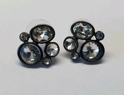 Aretes Premier Designs con bisel de cristal transparente de bronce Foto 1 de 4